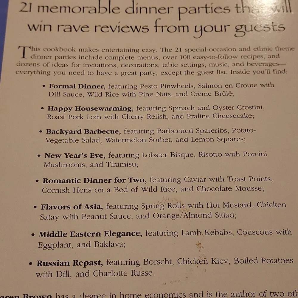 Dinner Party Entertaining Cookbooks
